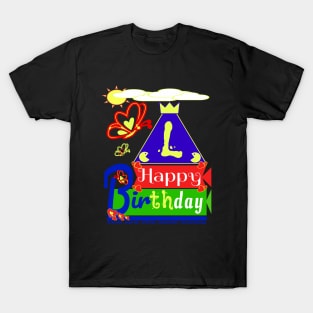 Happy Birthday Alphabet Letter (( L )) You are the best today T-Shirt